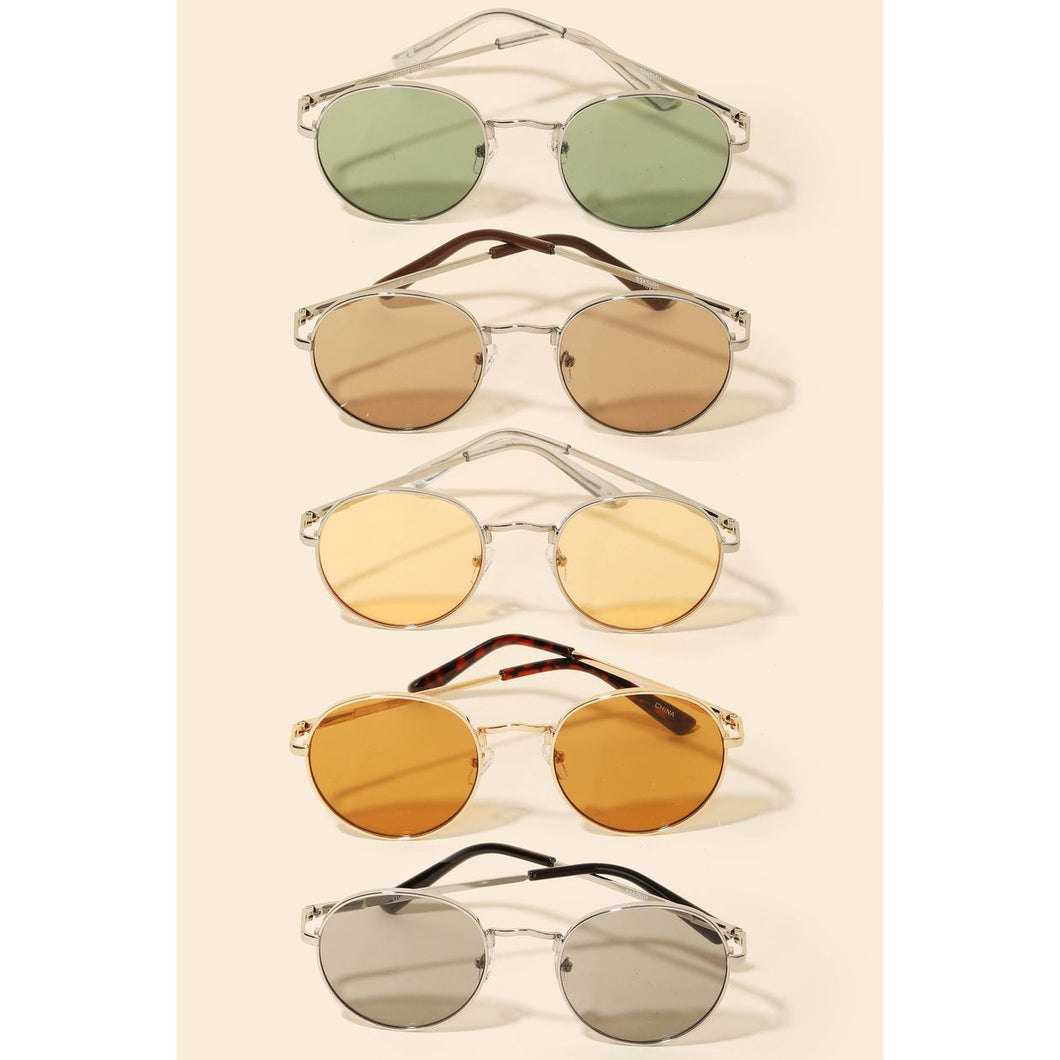 Mocha Lens Hazy Round Sunglasses