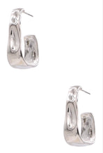 Load image into Gallery viewer, Flat Metal Hoop Earrings
