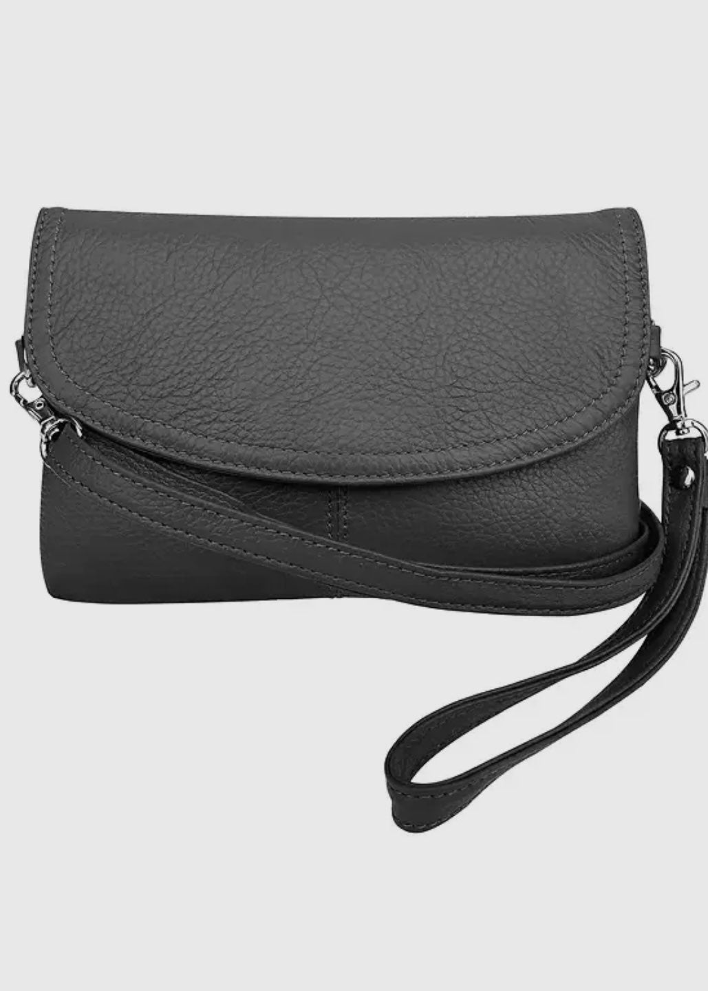 Leather Convertible Crossbody Clutch