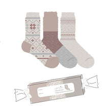 Load image into Gallery viewer, 3 Pack Pink and Brown Foam Crew Sock Gift Box
