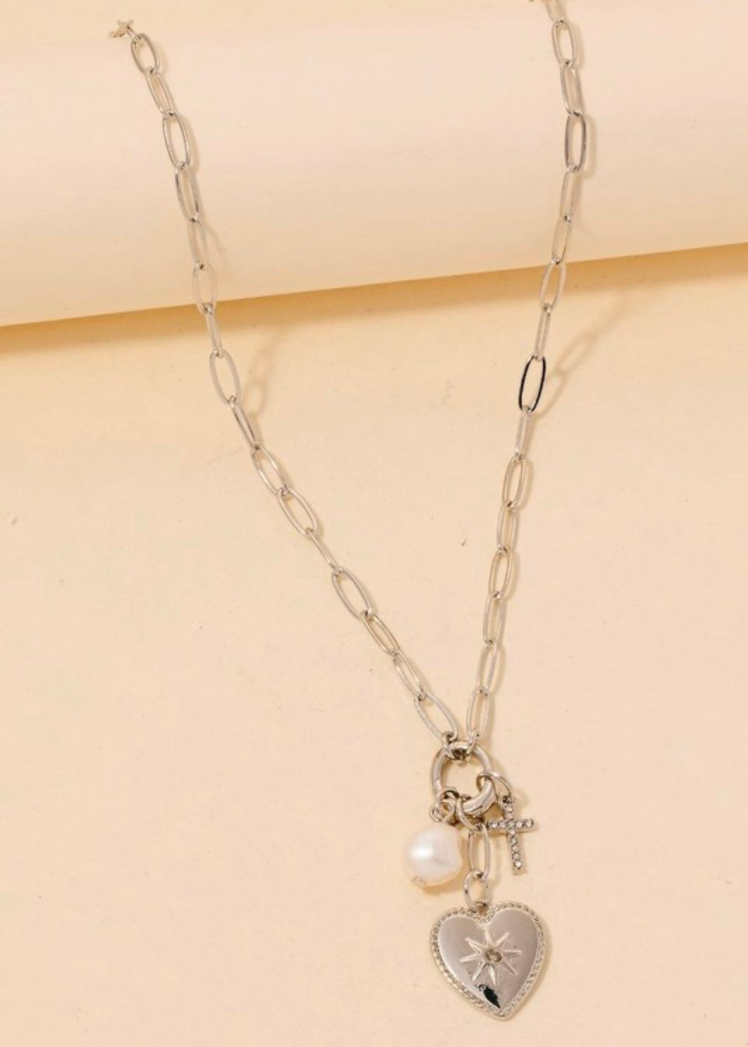 North Star Heart Charms Necklace