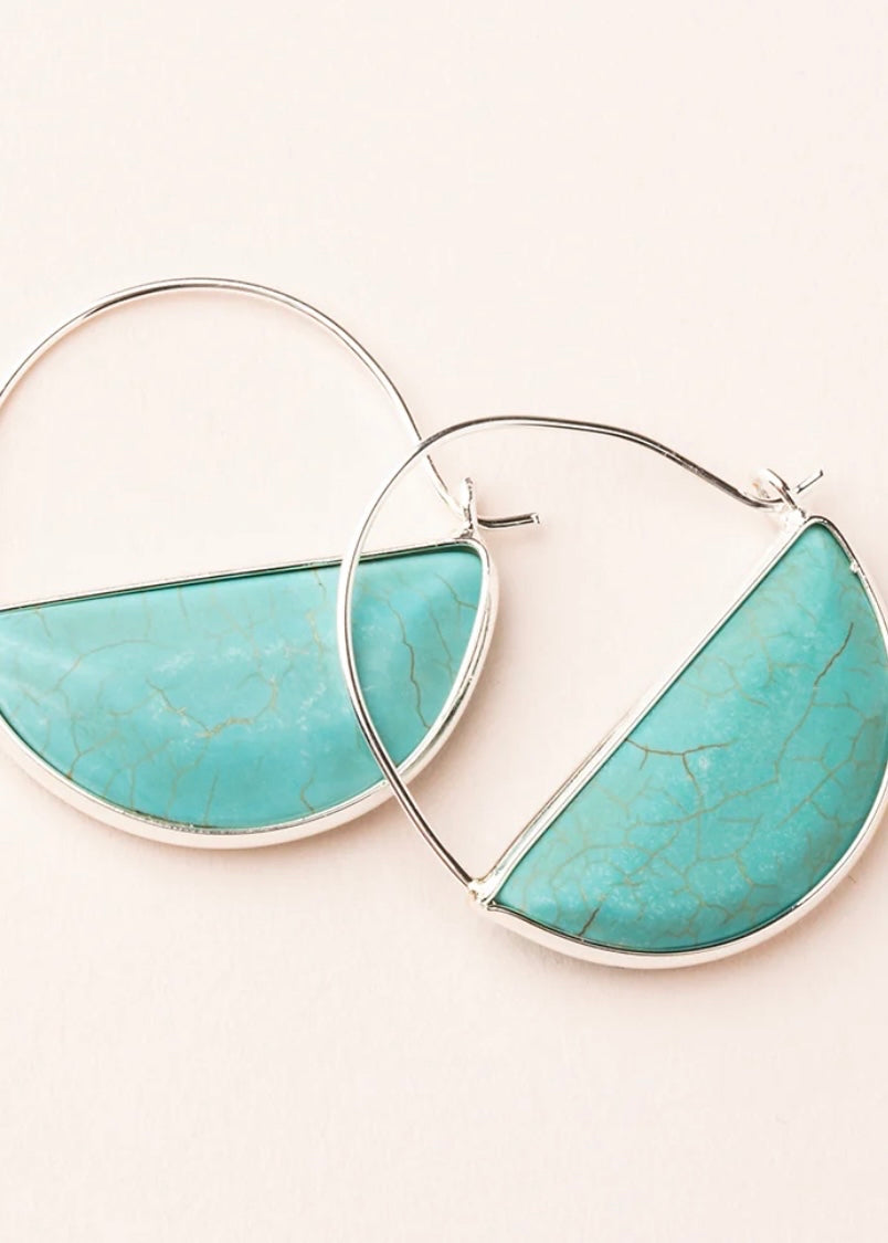 Stone Prism Hoop Earring