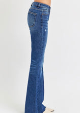 Load image into Gallery viewer, Risen Dark Wash Mid Rise Flare Jean
