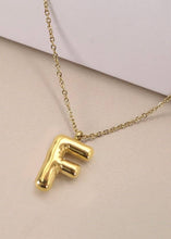 Load image into Gallery viewer, 18K Stainless Steel Bubble Initial Necklace
