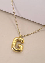 Load image into Gallery viewer, 18K Stainless Steel Bubble Initial Necklace
