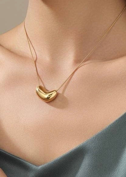 18K Stainless Steel Bean Necklace