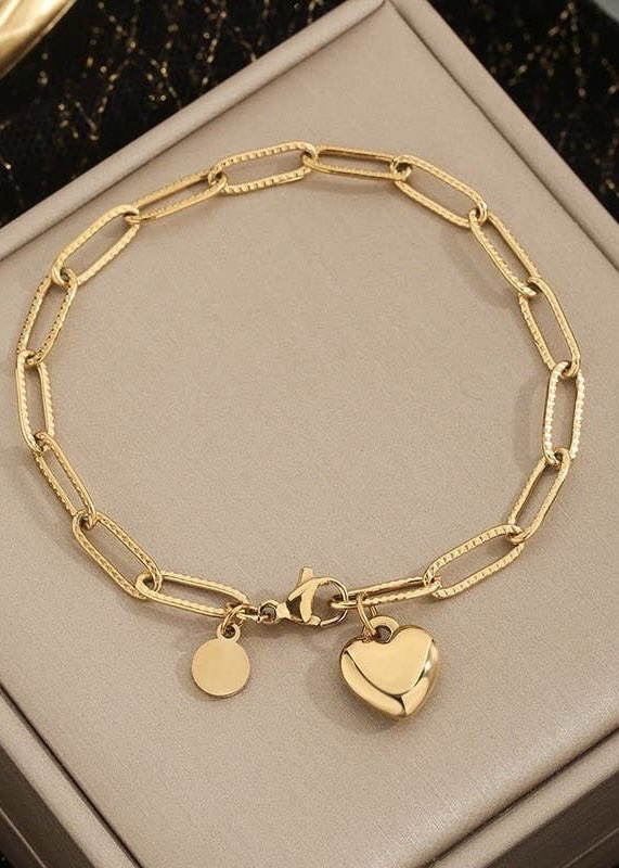 18K Stainless Steel Heart Bracelet